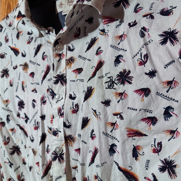 Orginal Penguin button down with Fisherman Flies on it size Large - Picture 3 of 3